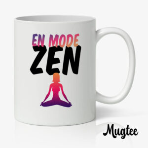 Mug personnalisé avec le message 'En mode Zen', parfait pour offrir un moment de détente et de relaxation.
