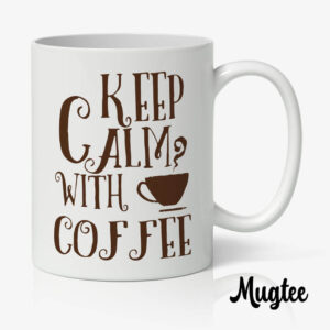 Mug personnalisé 'Keep Calm and Drink Coffee', tasse originale idéale pour un cadeau.