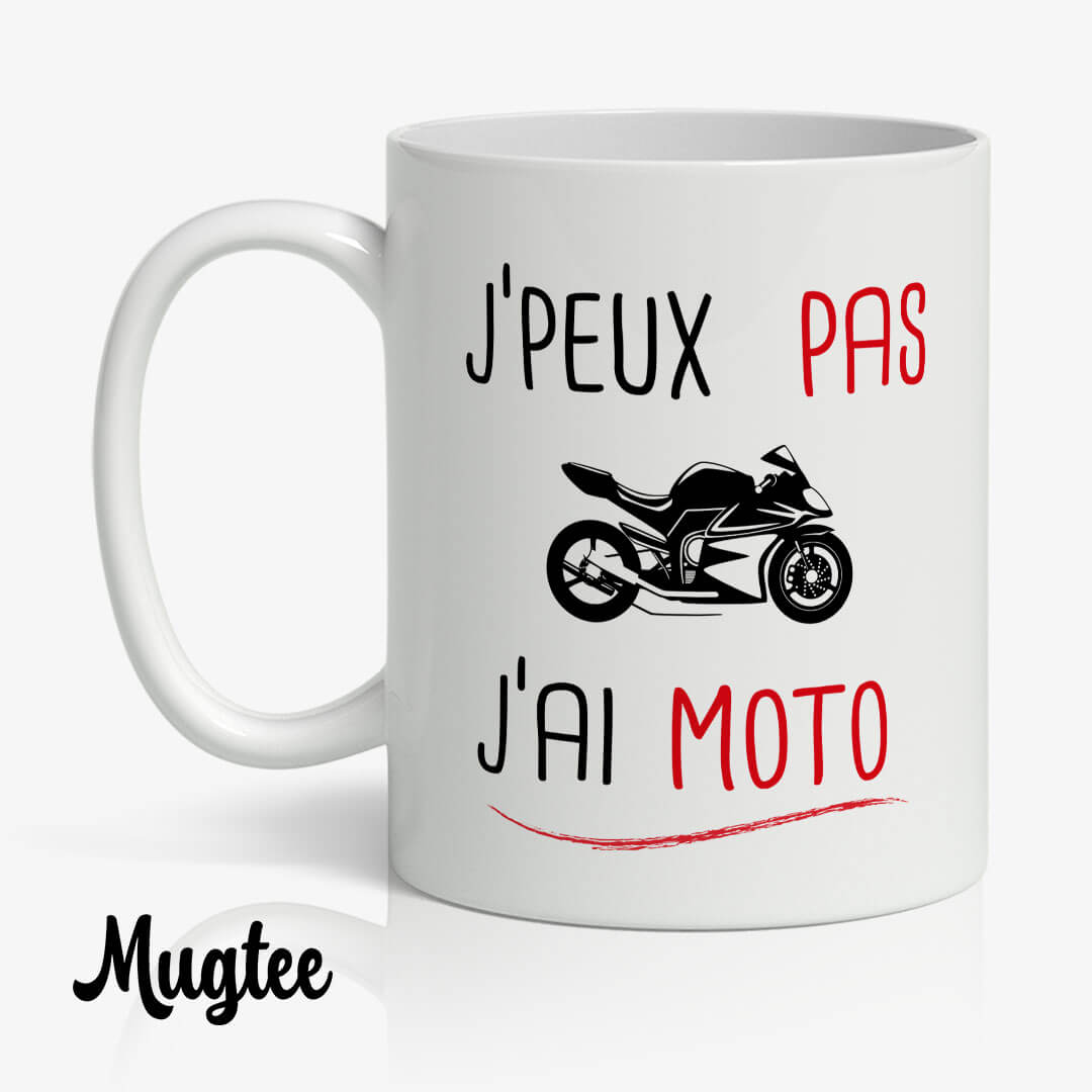 Je Peux Pas J'ai Moto - Mug Original 3 Mug humoristique 'Je peux pas j'ai moto' pour amateurs de moto, idée cadeau motard.