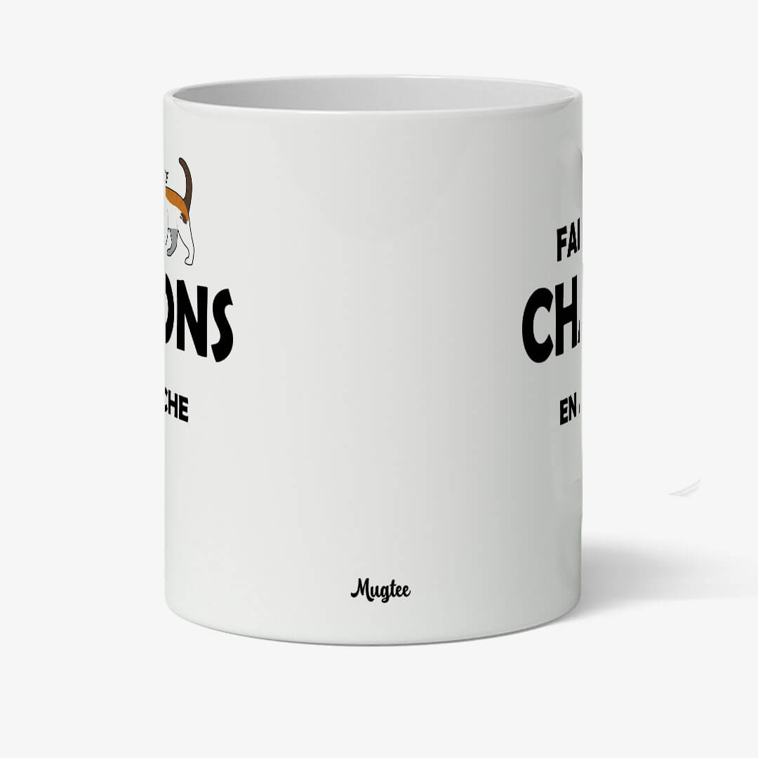 Mug Chaton | Un Cadeau Original pour Amoureux des Chats 2 Mug amusant avec un chat et un message drôle, idéal comme cadeau pour les amoureux des chats.