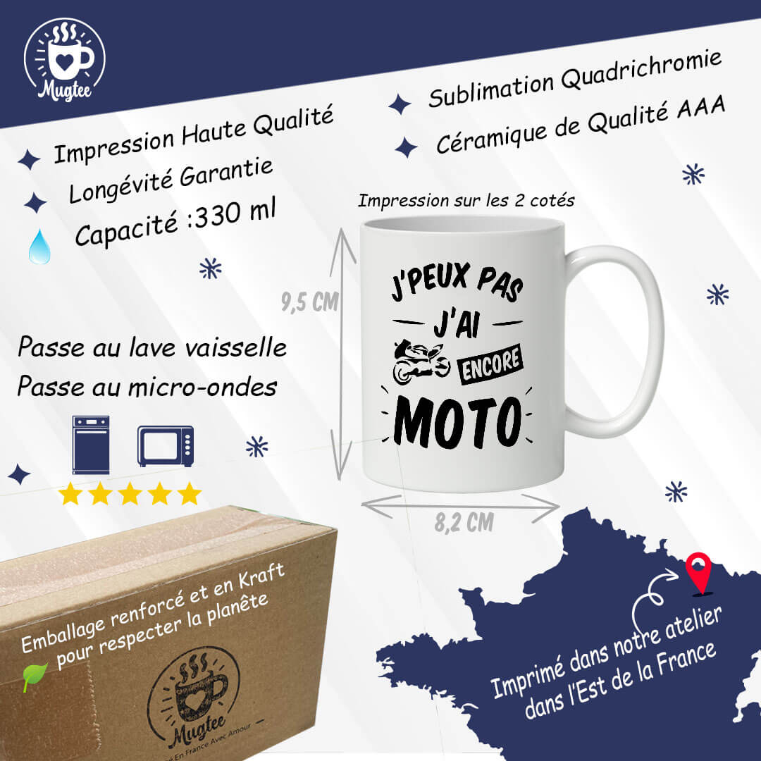Mug Personnalisé Moto | Le Cadeau Idéal pour Passionnés de Moto 4 Mug original avec message drôle pour motard, parfait comme cadeau.