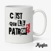 Mug C'est Qui le Patron ? | Mug Drôle et Original 8 Mug original avec le texte "C'est qui le patron ?!" pour offrir en cadeau humoristique à un patron.