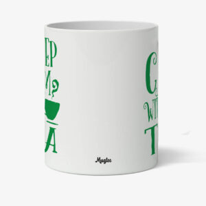 Tasse personnalisée 'Keep Calm with Tea' pour les amateurs de thé ou café.